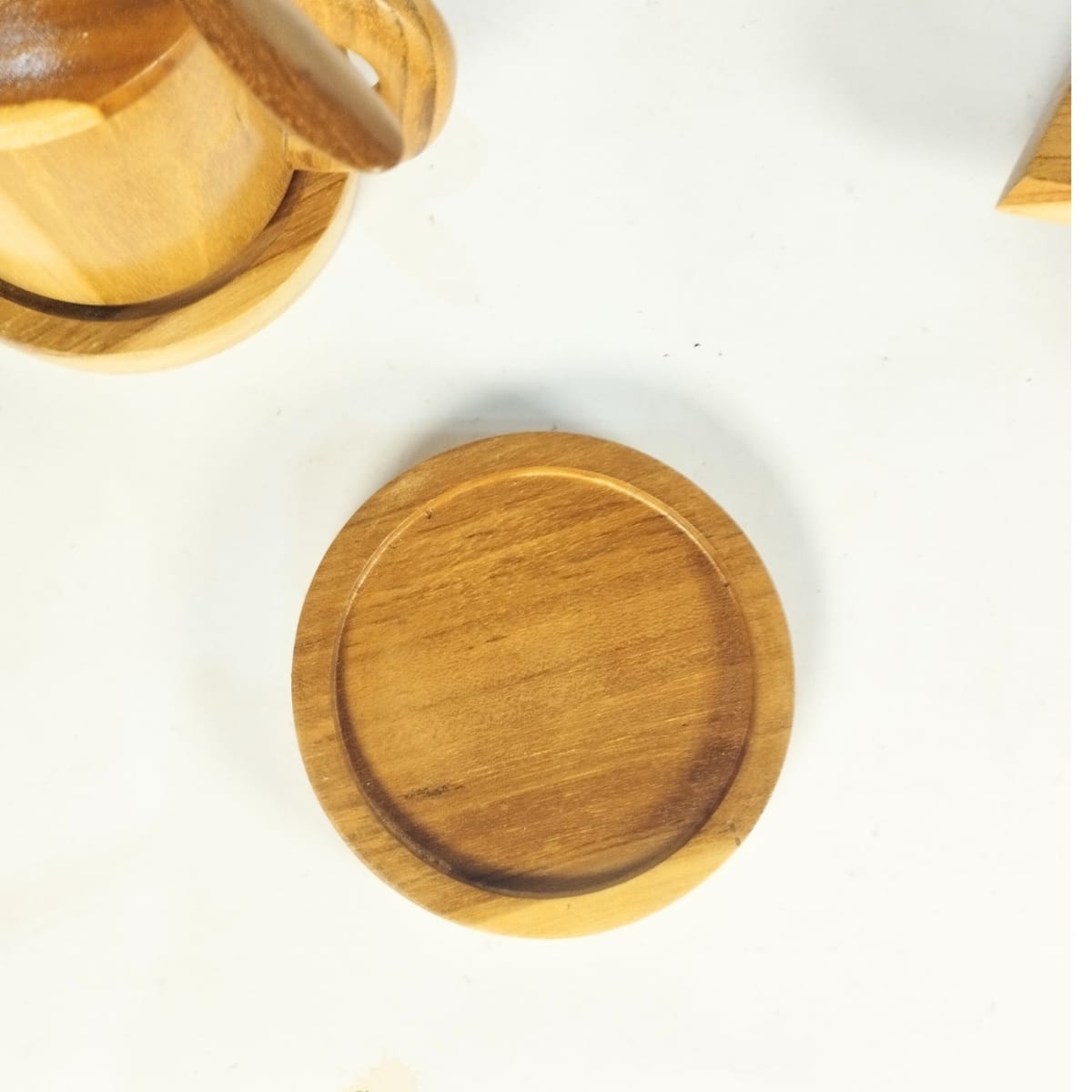 Coaster Bulat kayu jati